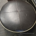 Black Leather Sofa Set With Trim - Loveseat, Armchair, Ottoman
